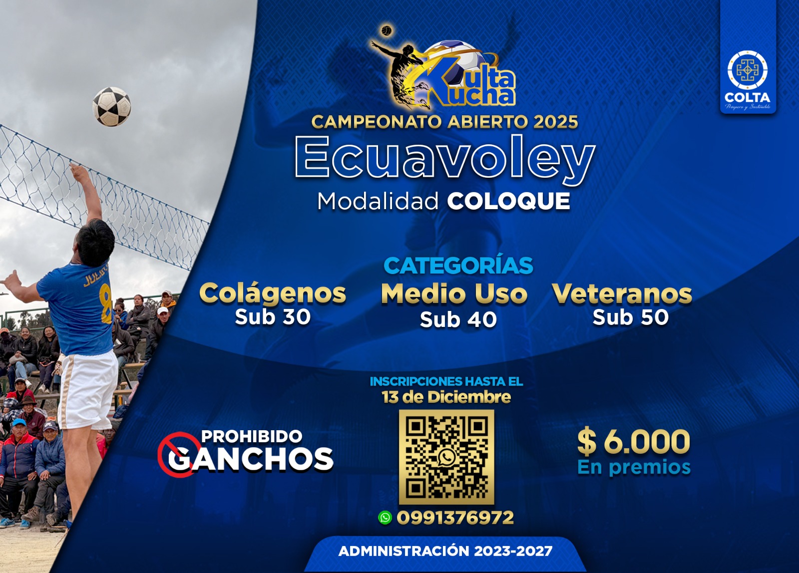 Campeonato abierto de Ecuavoley en Colta modaidad coloque