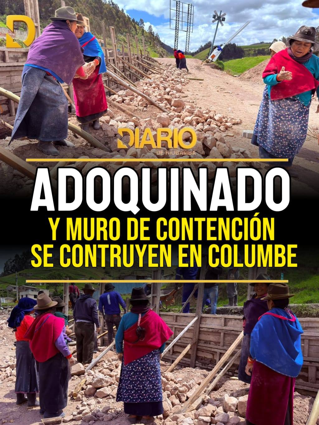 Adoquinado y Muro de Contención se Construye en Columbe